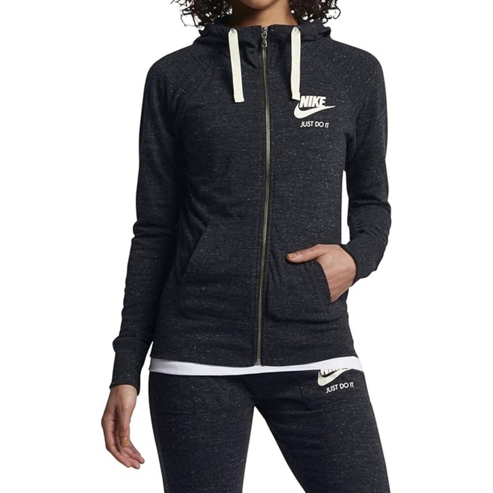 Nike Girl’s Active Vintage Hoodie – Black, Size M (Pullover)